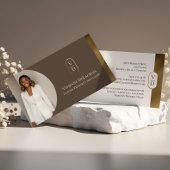 Luxury Modern Gold Arch Monogram Real Estate Photo Visitekaartje