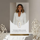 Luxury Modern Gold Arch Monogram Real Estate Photo Visitekaartje