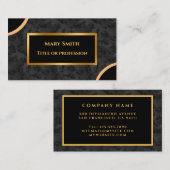 Luxury Modern Gold Black Damask Visitekaartje (Voorkant / Achterkant)