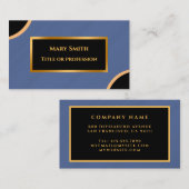 Luxury Modern Gold Blue Marble Visitekaartje (Voorkant / Achterkant)