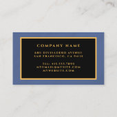 Luxury Modern Gold Blue Marble Visitekaartje (Achterkant)