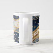 Luxury, Modern, Gold Blue Pattern, Grote Koffiekop (Achterkant)