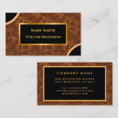 Luxury Modern Gold Brown Damask Visitekaartje (Voorkant / Achterkant)