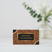 Luxury Modern Gold Brown Damask Visitekaartje (Staand voorkant)