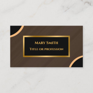Luxury Modern Gold Brown Marble Visitekaartje