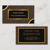 Luxury Modern Gold Brown Marble Visitekaartje (Voorkant / Achterkant)