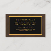Luxury Modern Gold Brown Marble Visitekaartje (Achterkant)