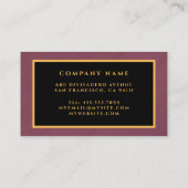 Luxury Modern Gold Burgundy Marble Visitekaartje (Achterkant)