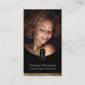 Luxury Modern Gold Monogram Hair Stylist Salon Visitekaartje (Voorkant)