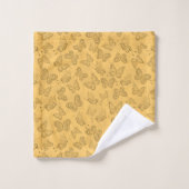 Luxury Modern Gold Natural Floral Butterfly Bad Handdoek (Wasdoekje)