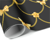 Luxury Modern Gold Natural Floral Butterfly Cadeaupapier (Rol Hoek)