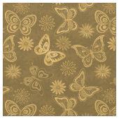 Luxury Modern Gold Natural Floral Butterfly Stof (Close Up)