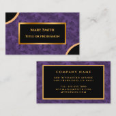 Luxury Modern Gold Paarse Damask Visitekaartje (Voorkant / Achterkant)