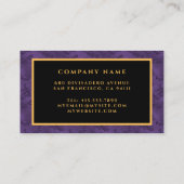 Luxury Modern Gold Paarse Damask Visitekaartje (Achterkant)