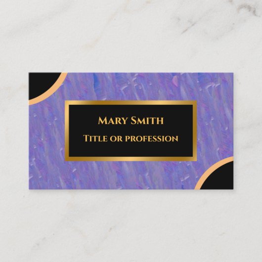 Luxury Modern Gold Paarse marmer Visitekaartje (Voorkant)