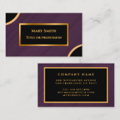 Luxury Modern Gold Paarse marmer Visitekaartje (Voorkant / Achterkant)
