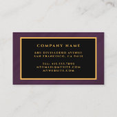 Luxury Modern Gold Paarse marmer Visitekaartje (Achterkant)