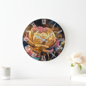 Luxury Modern Gold Roos Grote Klok (Huis)