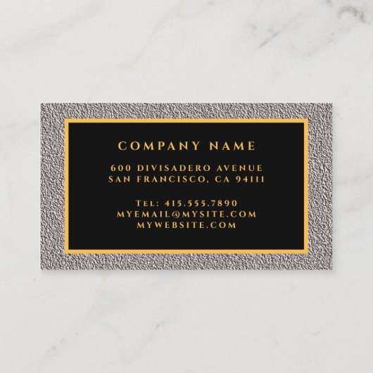 Luxury Modern Gold Silver Visitekaartje (Achterkant)
