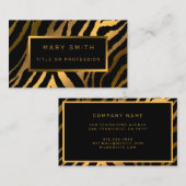 Luxury Modern Gold Tiger voegt Jouw tekst toe Visitekaartje (Voorkant / Achterkant)