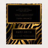 Luxury Modern Gold Tiger voegt Jouw tekst toe Visitekaartje (Buitenkant ongevouwen)