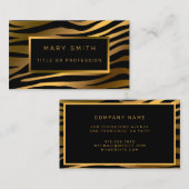 Luxury Modern Gold Tiger voegt Jouw tekst toe Visitekaartje (Voorkant / Achterkant)