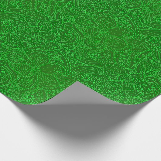 Luxury Modern Green Natural Floral Butterfly Cadeaupapier (Hoek)