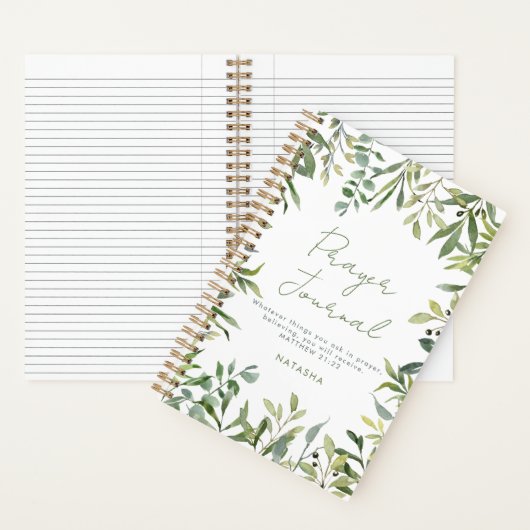Luxury Modern Greenery Christelijk Prayer Journal Notitieboek (Binnen)
