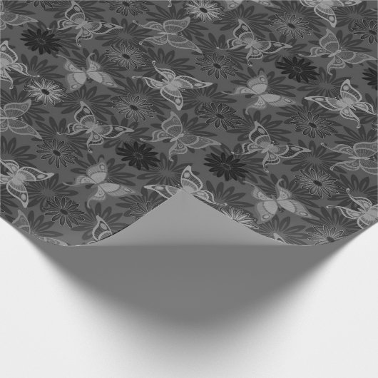 Luxury Modern Natural Floral Butterfly Cadeaupapier (Hoek)