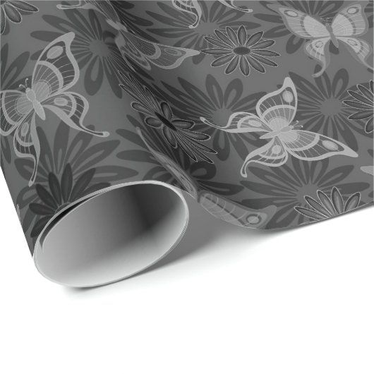 Luxury Modern Natural Floral Butterfly Cadeaupapier (Rol Hoek)