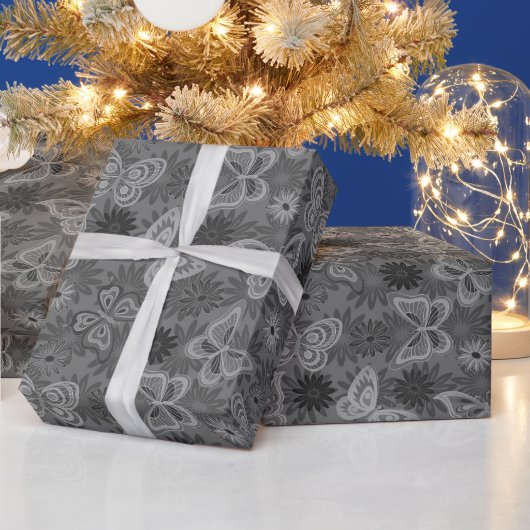 Luxury Modern Natural Floral Butterfly Cadeaupapier (Feestdagen)