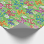 Luxury Modern Natural Floral Butterfly Cadeaupapier (Hoek)