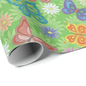 Luxury Modern Natural Floral Butterfly Cadeaupapier (Rol Hoek)