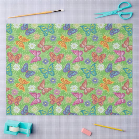 Luxury Modern Natural Floral Butterfly Tissuepapier (Craft)