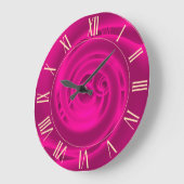 Luxury modern Neon Pink Abstract Floral Roos Grote Klok (Hoek)