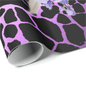 Luxury modern Paars zwart Roos Tigar Cadeaupapier (Rol Hoek)