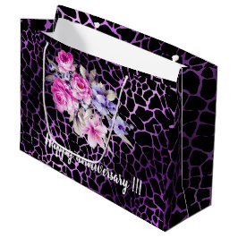 Luxury modern Paars zwart Roos Tigar Groot Cadeauzakje