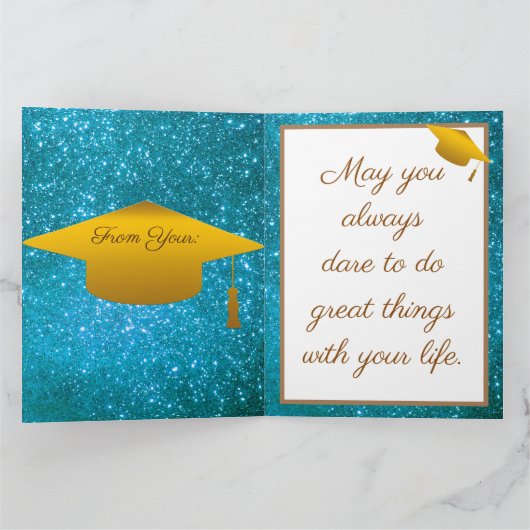 Luxury Modern past blauwe glitter aan Kaart (Binnen)