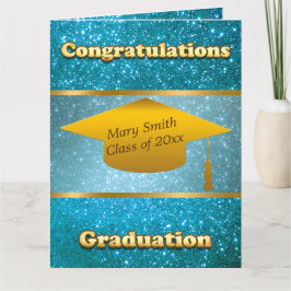 Luxury Modern past blauwe glitter aan Kaart