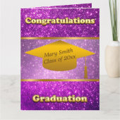 Luxury Modern past Paarse glitter aan Kaart (Voorkant)