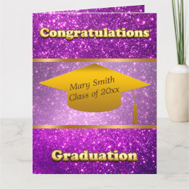 Luxury Modern past Paarse glitter aan Kaart