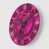 Luxury Modern Pink Abstract Floral Roos Grote Klok (Hoek)