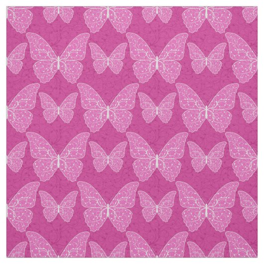 Luxury Modern Pink Natural Floral Butterfly Stof (Swatch)