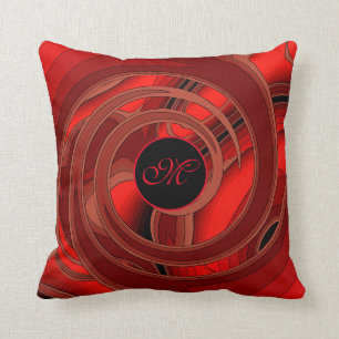 Luxury Modern Red Abstract Floral Roos Kussen