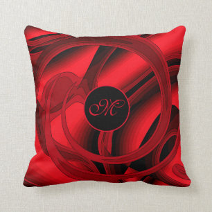 Luxury Modern Red Abstract Floral Roos Kussen