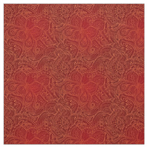 Luxury Modern Red Natural Floral Butterfly Fabric Stof