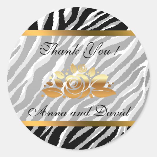 Luxury Modern Silver Tiger voegt Jouw tekst toe Ronde Sticker (Voorkant)