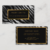 Luxury Modern Silver Tiger voegt Jouw tekst toe Visitekaartje (Voorkant / Achterkant)