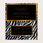 Luxury Modern Silver Tiger voegt Jouw tekst toe Visitekaartje (Buitenkant ongevouwen)