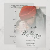 Luxury Modern Transparency Wedding Photo Script Kaart (Voorkant / Achterkant)